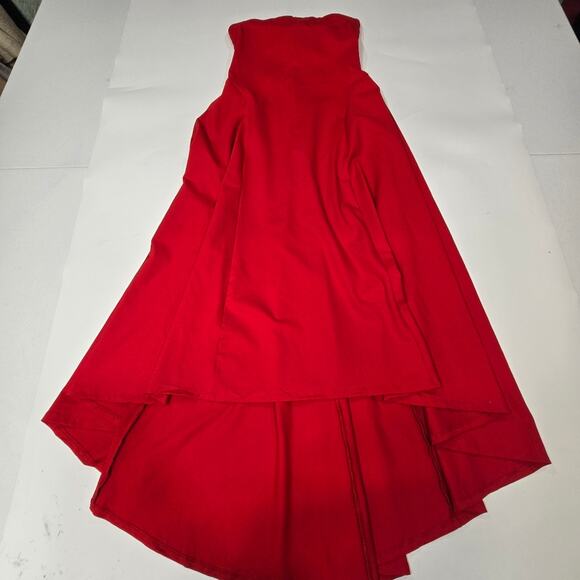 Susana Monaco Strapless Hi Low Dress in Perfect Red - Picture 2 of 12
